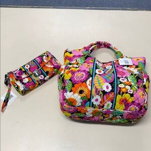 Vera Bradley Va Va Bloom Quilted Tote Bag in Pink